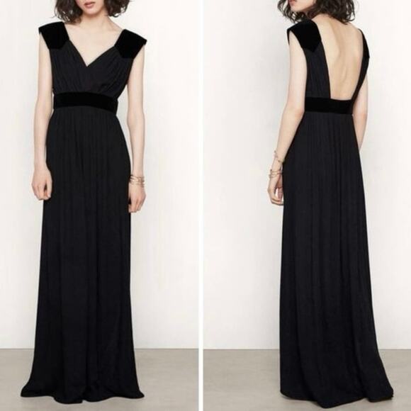 NWT Maje Rudette Open Back Velvet Maxi Dress - Picture 1 of 9